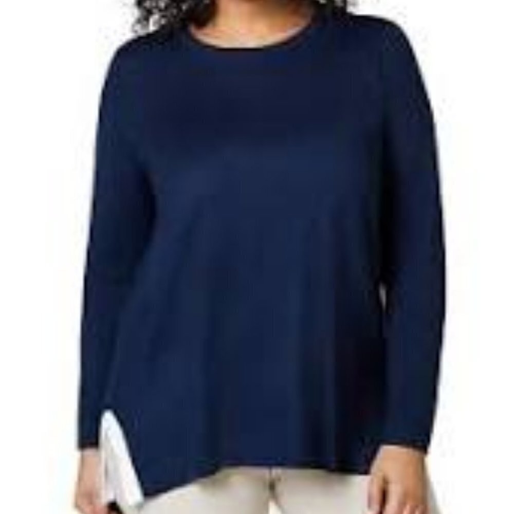 Charter Club Womens Size 0X Sweater Navy Blue New